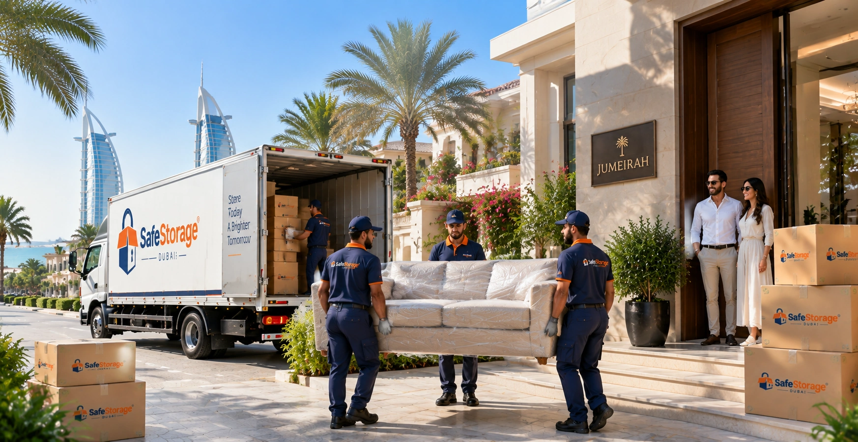 SafeStorage team collecting boxes in Jumeirah